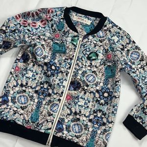 Red Tag girls full zip jewell print jacket size 5-6